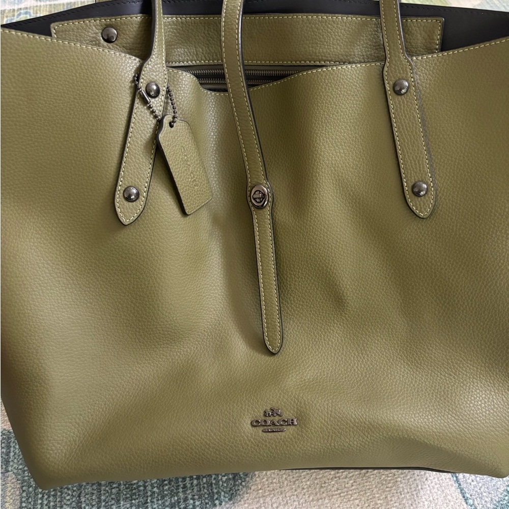 Coach Sage Green Leather Tote